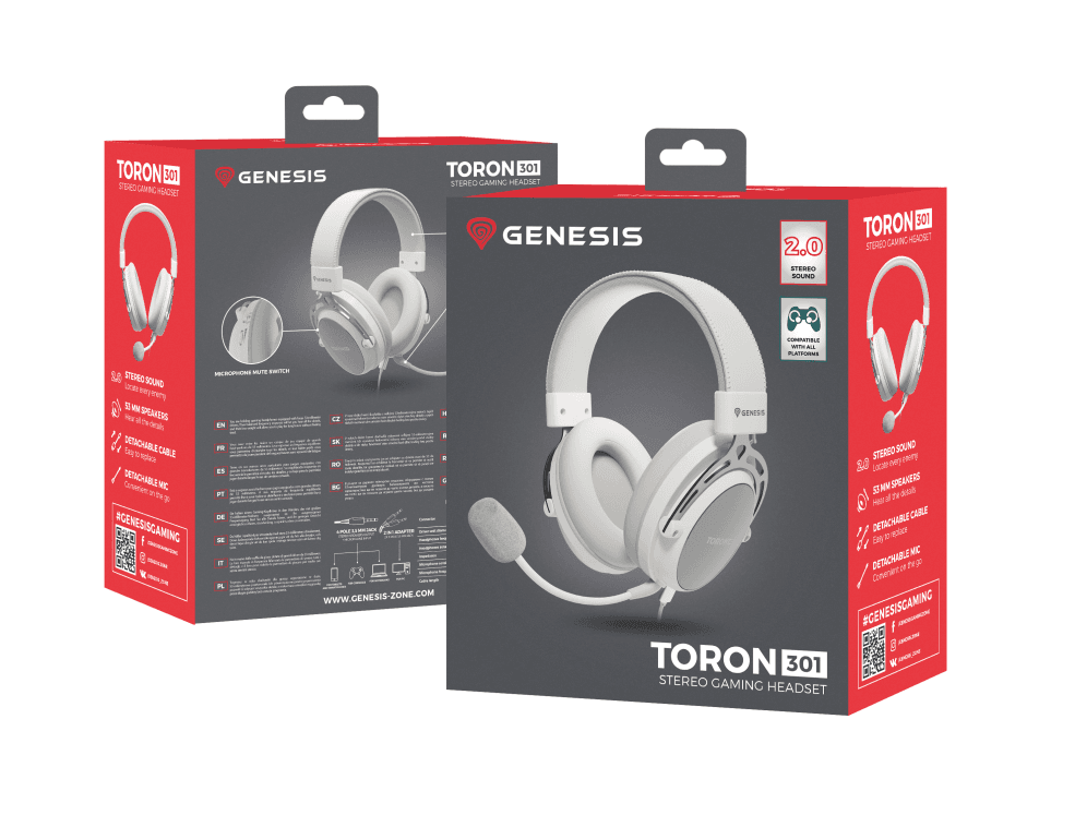 Auricular Gaming Genesis Toron 301 Blanco miniatura 9