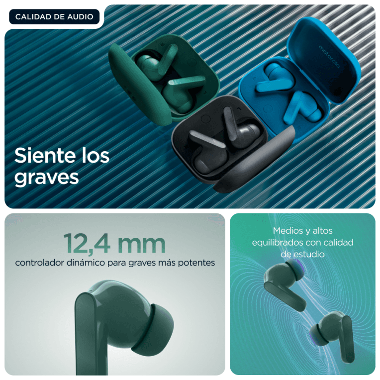 Auriculares Motorola Moto Buds Bass Green miniatura 12