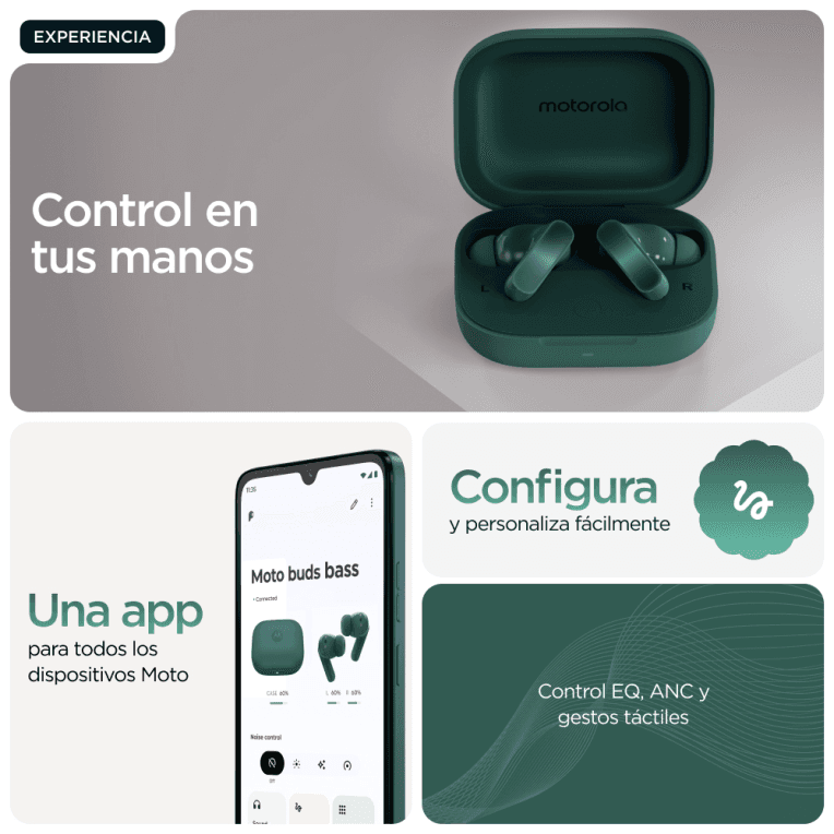 Auriculares Motorola Moto Buds Bass Green miniatura 14