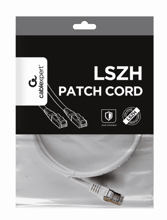 Cable de Red Gembird Cat 6A S-FTP LSZH Blanco 1m — imagen 1