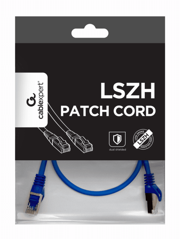 Cable de Red Gembird S-FTP Cat 6A LSZH Azul 0,5 M — imagen 1