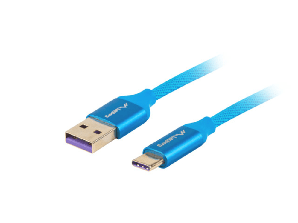 Cable USB 2.0 Lanberg USB-A a USB-C 5A 1m Azul — imagen 1