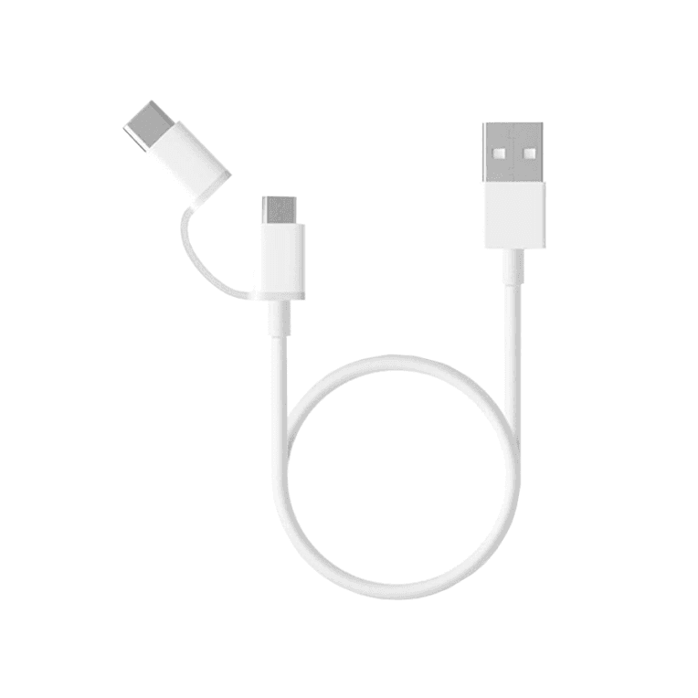 Cable Xiaomi Mi 2-in-1 Micro USB-C Blanco 1m — imagen 1