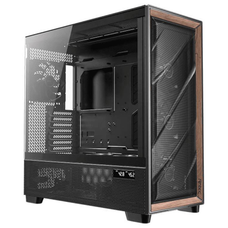Caja ATX Antec Flux Pro EUV Wood Negra 2xUSB3.0 — imagen 1