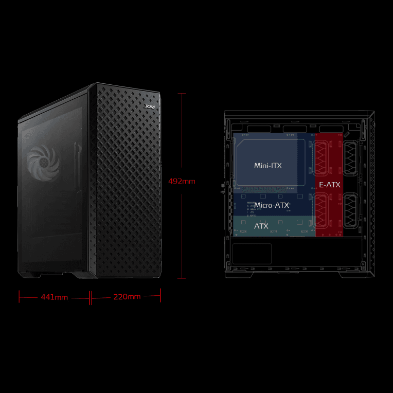 Caja E-ATX Xpg Defender Pro ARGB Negra 2xUSB miniatura 5