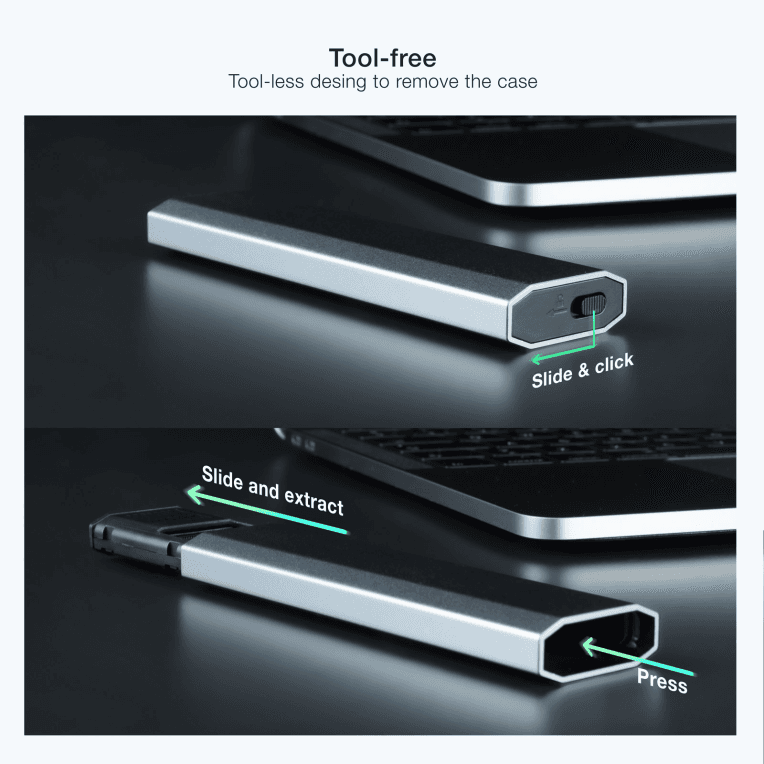 Caja Externa Tooq SSD M.2 NGFF/NVMe Gris miniatura 5
