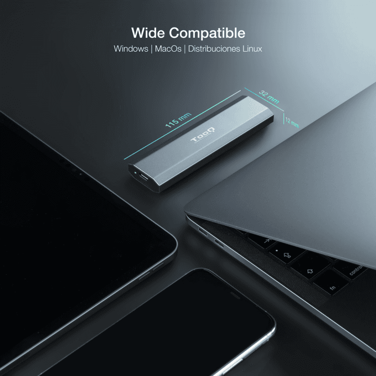 Caja Externa Tooq SSD M.2 NGFF/NVMe Gris miniatura 7