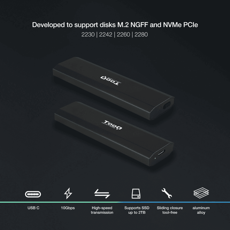Caja Externa Tooq Ssd M.2 Ngff/Nvme Negro miniatura 3
