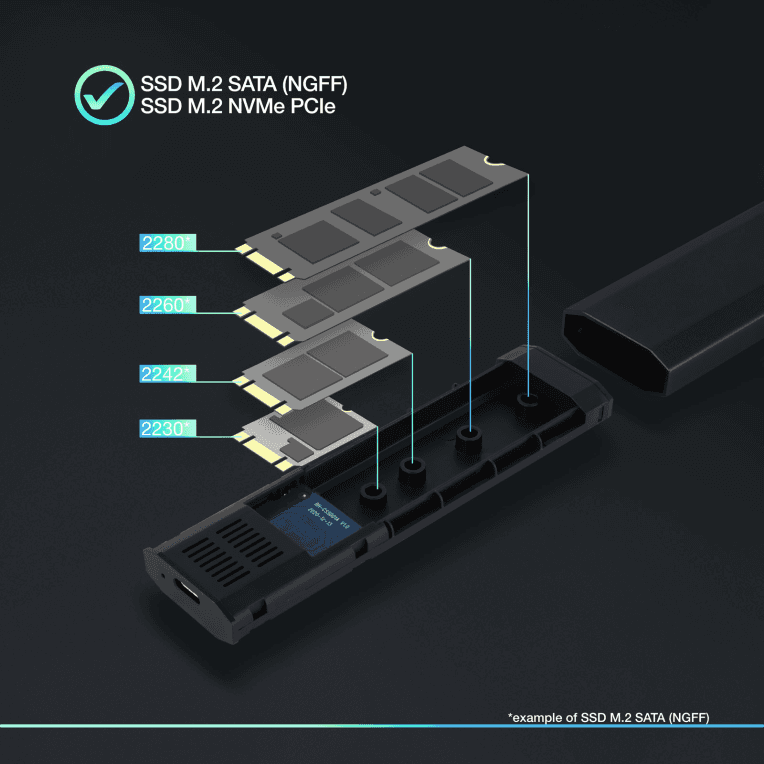 Caja Externa Tooq Ssd M.2 Ngff/Nvme Negro miniatura 4