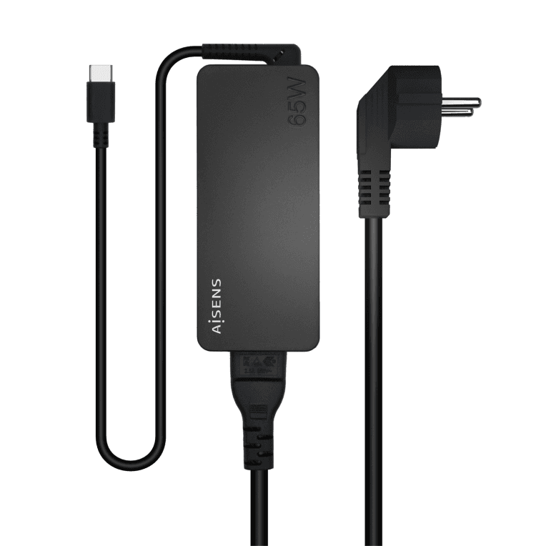 CARGADOR AISENS 65W PD3.0 1XUSB-C 1.8M NEGRO — imagen 1