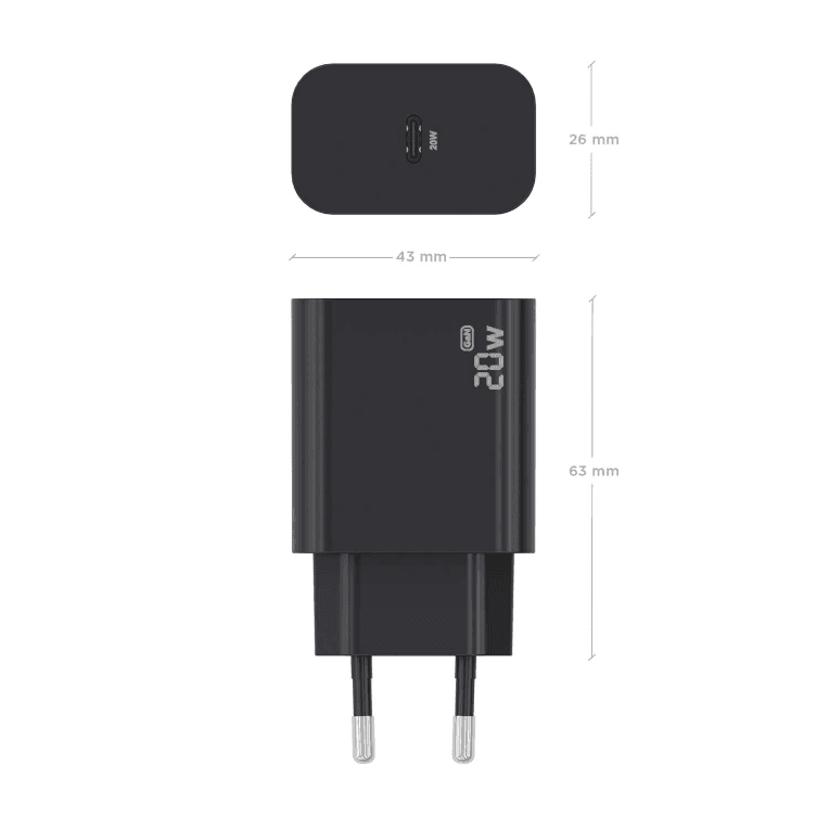 Cargador Aisens GaN 20W 1xUSB-C PD3.0 Negro miniatura 5