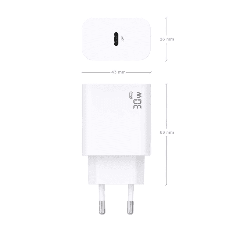 Cargador Aisens GaN 30W 1xUSB-C PD3.0 Blanco miniatura 5