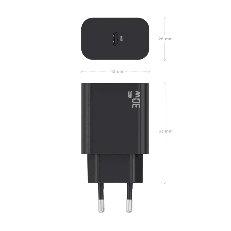 Cargador Aisens GaN 30W 1xUSB-C PD3.0 Negro miniatura 5