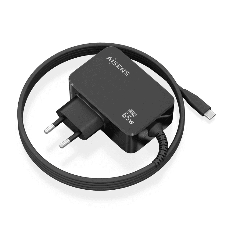 Cargador Aisens GAN 65W PD3.0 1xUSB-C 1.8m Negro — imagen 1