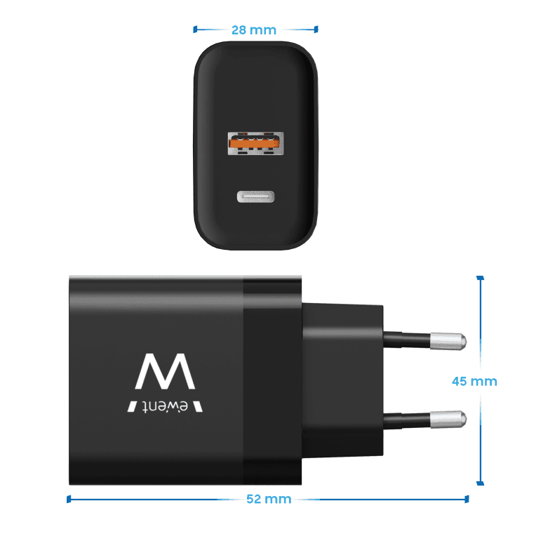 Cargador Ewent Rápido USB-C/A 45W miniatura 4