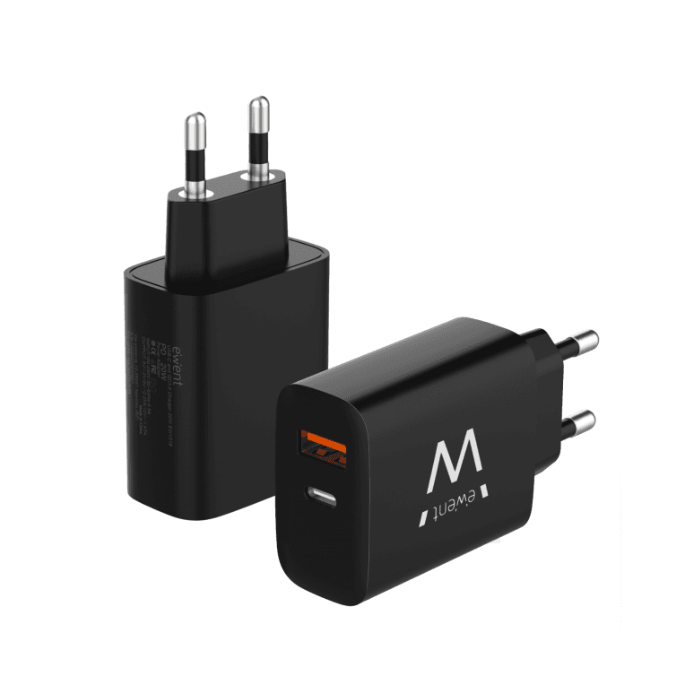 Cargador Ewent Rápido USB-C y QC3.0 20W miniatura 3