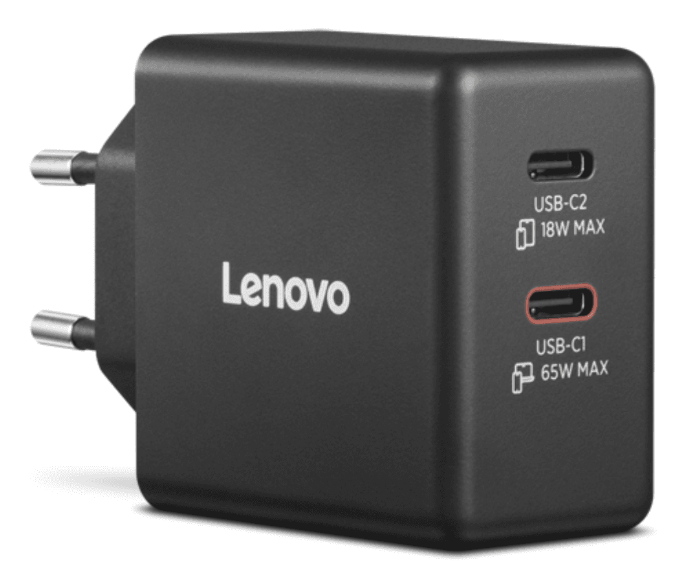 CARGADOR LENOVO DUAL USB-C 65W GAN NEGRO miniatura 5
