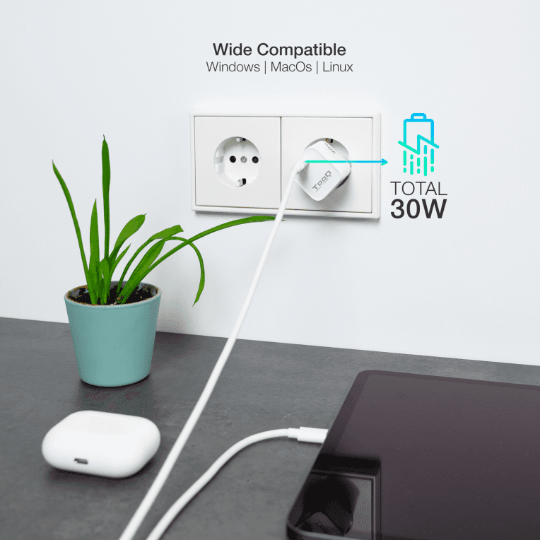 Cargador Tooq GAN USB-C PD 30W miniatura 6