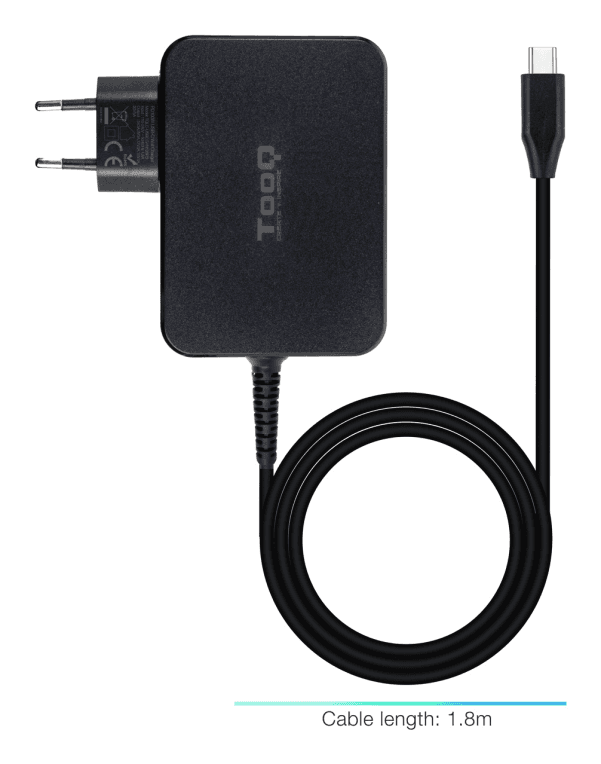 Cargador Tooq Portatil Gan USB-C PD 100W Negro miniatura 3