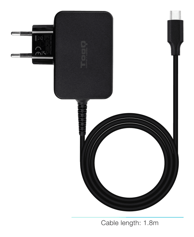 Cargador Tooq Portatil Gan USB-C PD 45W Negro miniatura 3