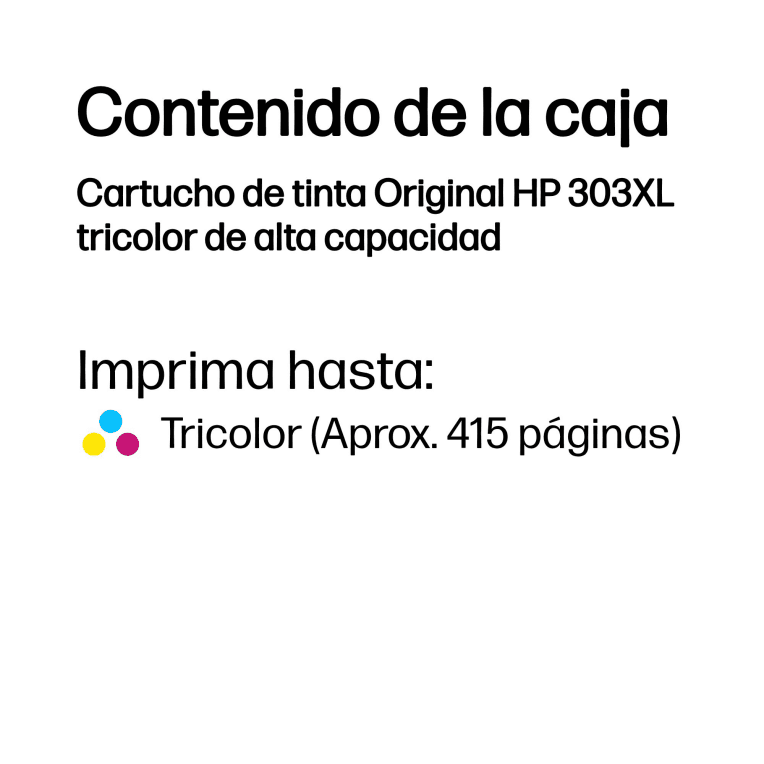 Cartucho de Tinta Silla HP 303XL Tricolor miniatura 4