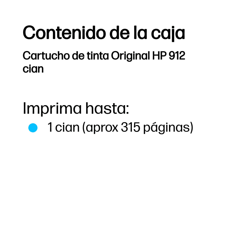 Cartucho de Tinta Silla Hp 912 Cyan miniatura 4