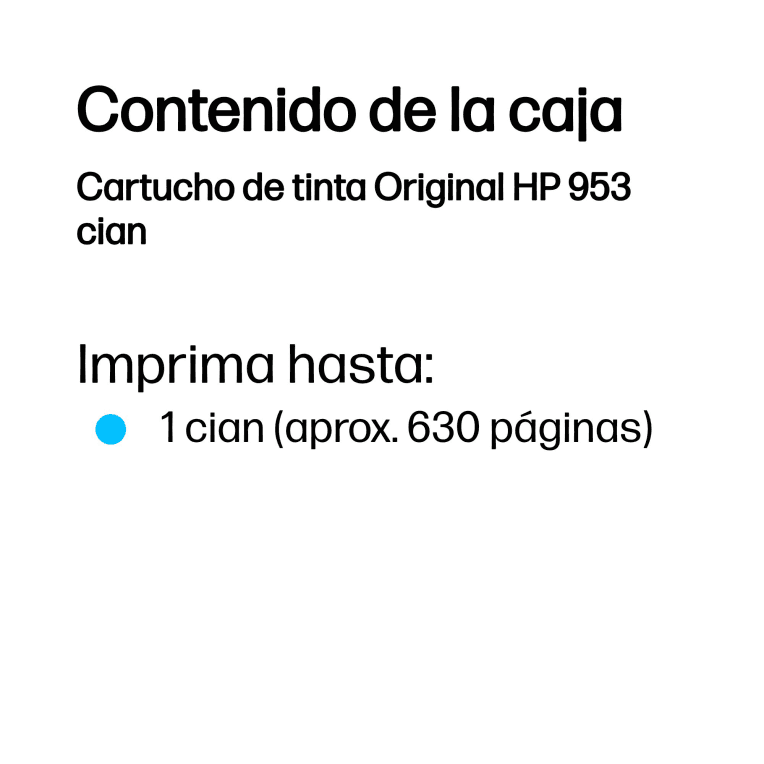 Cartucho de Tinta Silla HP 953 Cian miniatura 4