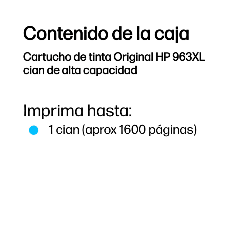 Cartucho de Tinta Silla HP 963XL Cian miniatura 4