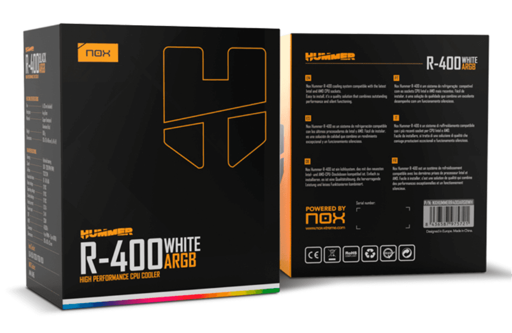 Disipador NOX Hummer R-400 ARGB Blanco miniatura 8