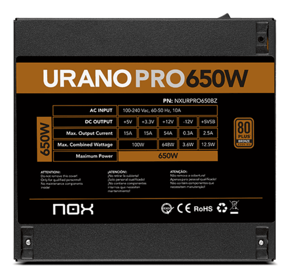 Fuente Nox Urano Pro 650W 80+ Bronze miniatura 8