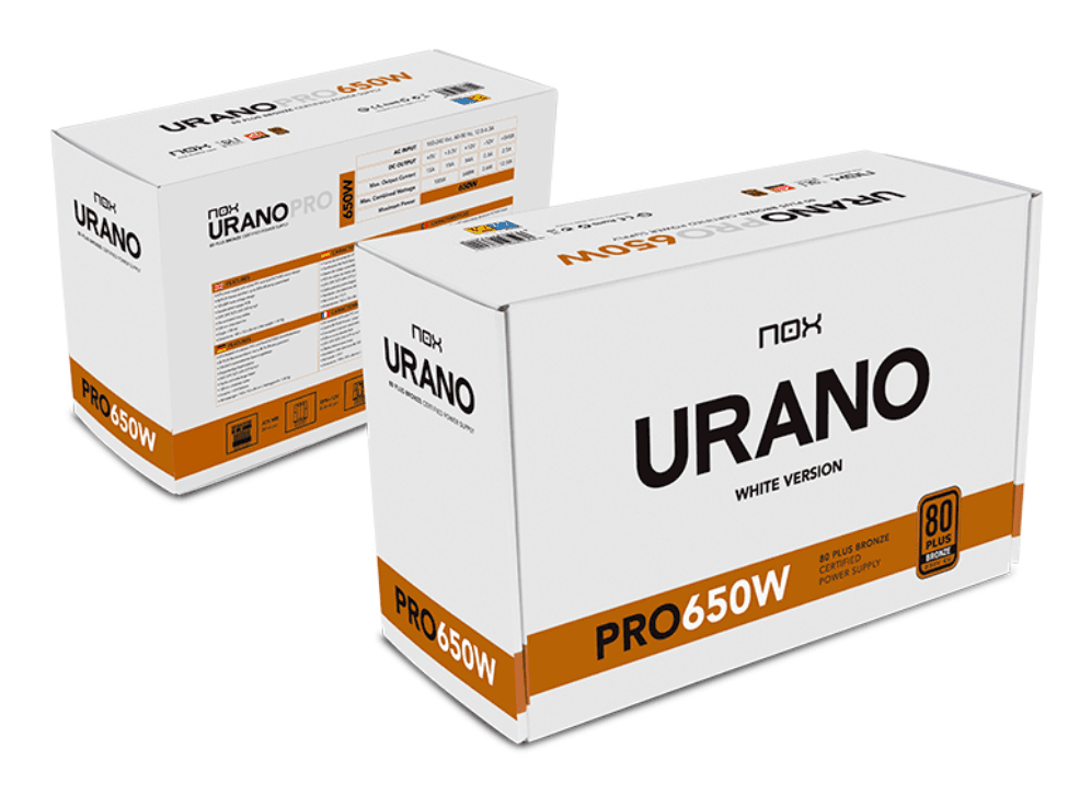 Fuente Nox Urano Pro 650W 80+ Bronze Blanca miniatura 10