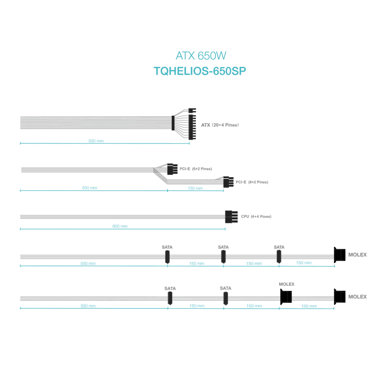 Fuente Tooq 650W 80+ Bronze miniatura 5