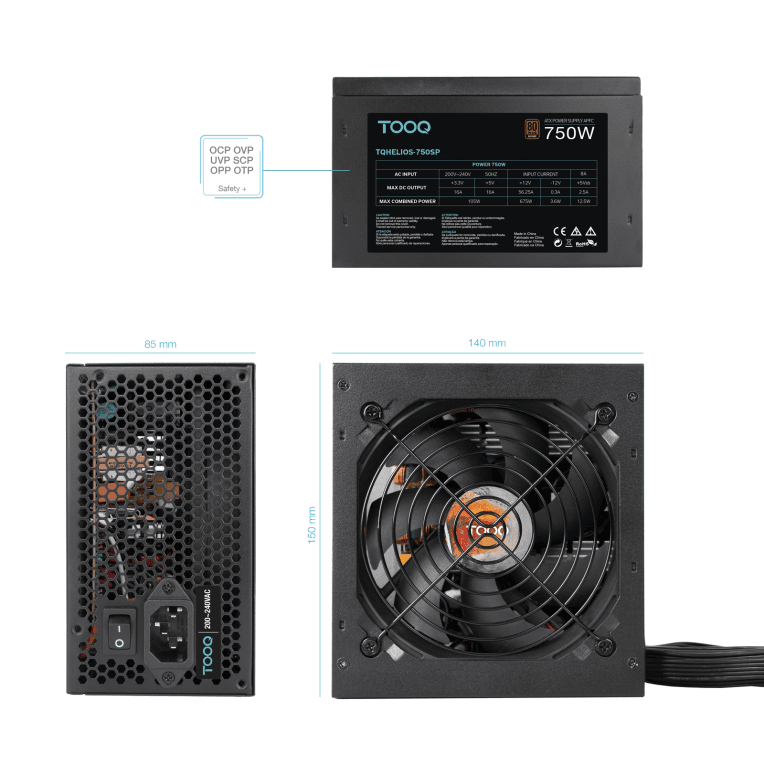Fuente Tooq 750W 80+ Bronze miniatura 4
