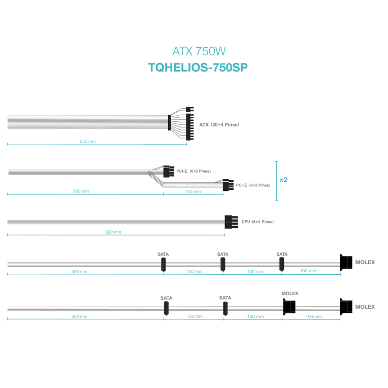 Fuente Tooq 750W 80+ Bronze miniatura 5