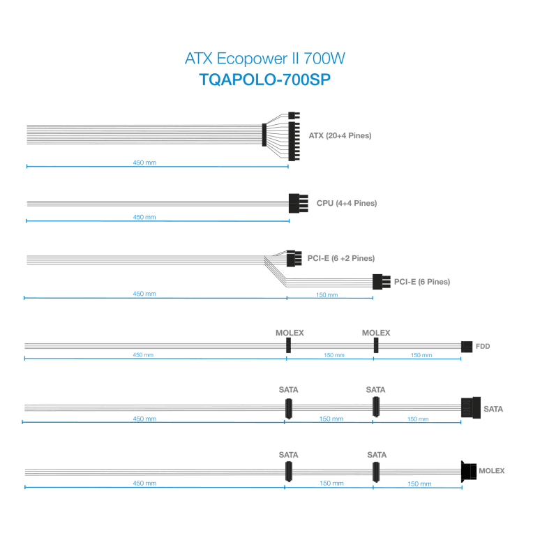 Fuente Tooq TQAPOLO-700SP 700W miniatura 5