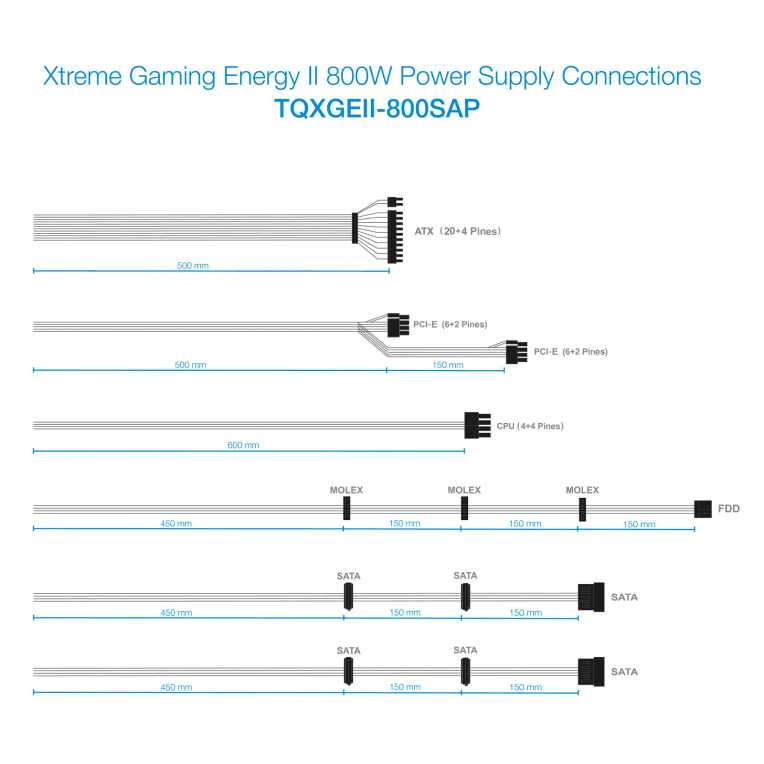 Fuente Tooq XGEII 800W 80+ Bronze miniatura 6