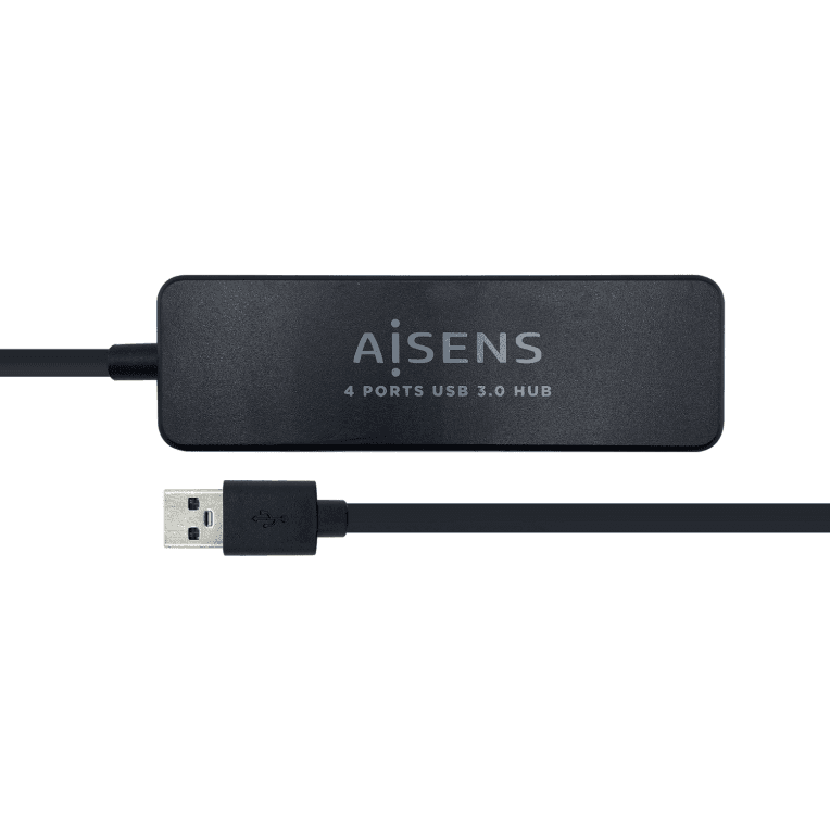 Hub Aisens USB 3.0 Tipo A M-4xTipo A H Negro 30cm — imagen 1