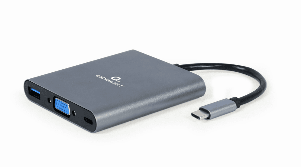 Hub Gembird USB-C 6 en 1 Gris — imagen 1