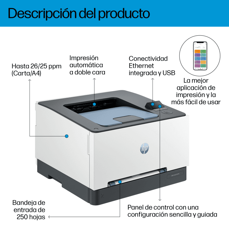 Impresora Laser HP Color Pro 3202dN Color miniatura 4