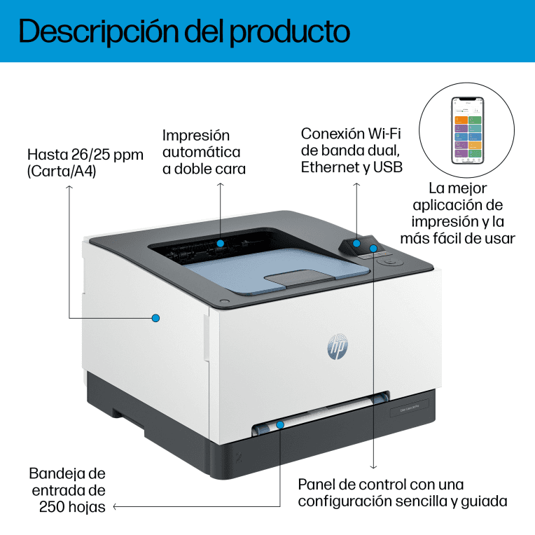 Impresora Laser HP Laser Color Pro 3202dw Color miniatura 3