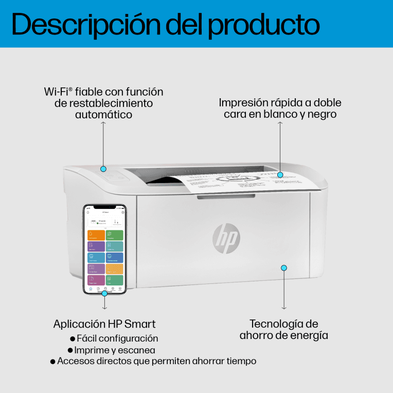Impresora Laser HP LaserJet M110w Sfp Negro miniatura 3