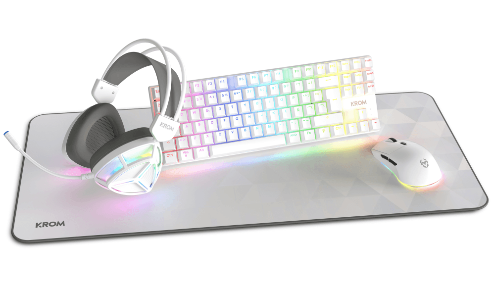 Pack Krom 4 En 1 Rgb Klass Gaming Combo Blanco — imagen 1