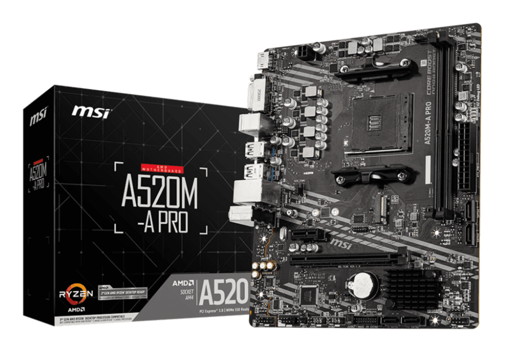 Placa Base MSI A520M-A Pro AM4 Micro-ATX 2xDDR4 — imagen 1