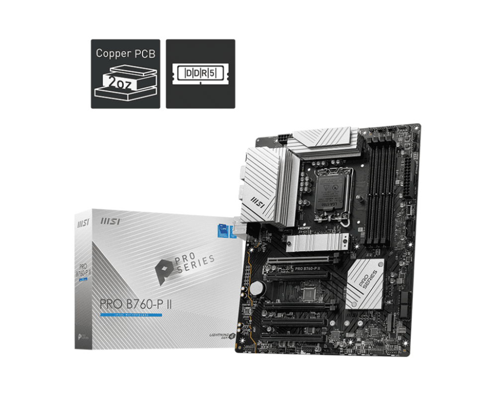 Placa Base MSI PRO B760-P II LGA1700 ATX 4xDDR5 miniatura 3