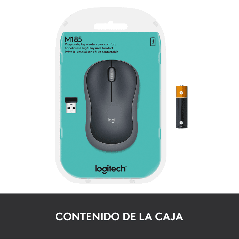 Ratón Logitech M185 Gris RF Inalámbrico Pilas miniatura 13