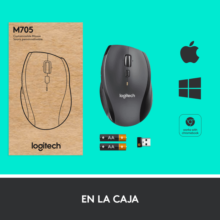 Ratón Logitech M705 Gris RF Inalámbrico Pilas miniatura 17