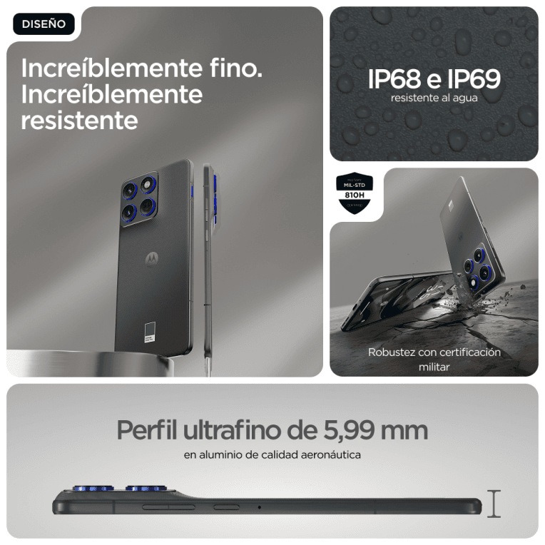 SmartPhone Motorola Edge 70 12GB 512GB Gris miniatura 14