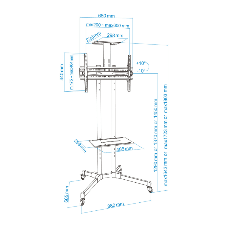 Soporte de Suelo Tooq FS1470M-B Negro para TV miniatura 15