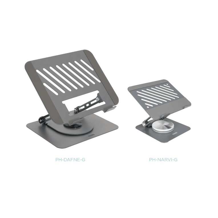 SOPORTE PLEGABLE 360° DISPOSITIVOS HASTA 13", GRIS miniatura 3