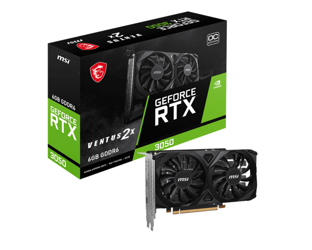 Tarjeta Gráfica MSI RTX 3050 Ventus 2X E 6GB OC — imagen 1